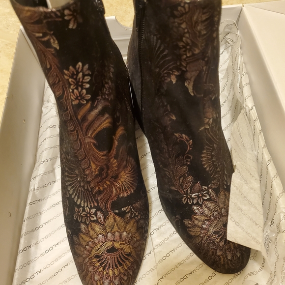 Aldo Shoes - ALDO Demarais Black Floral Ankle Boots